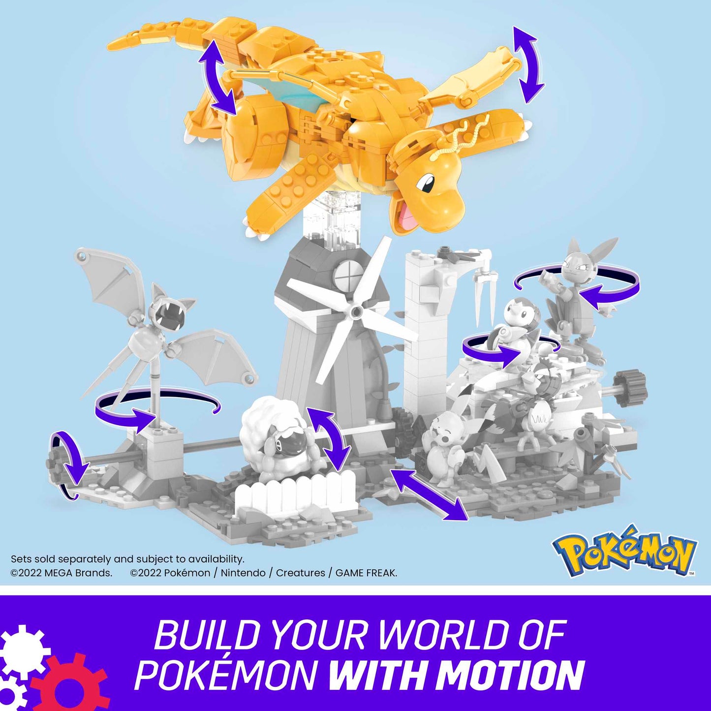 MEGA Pok¨¦mon Building Toy Kit Dragonite (387 Pieces) With Motion For Kids