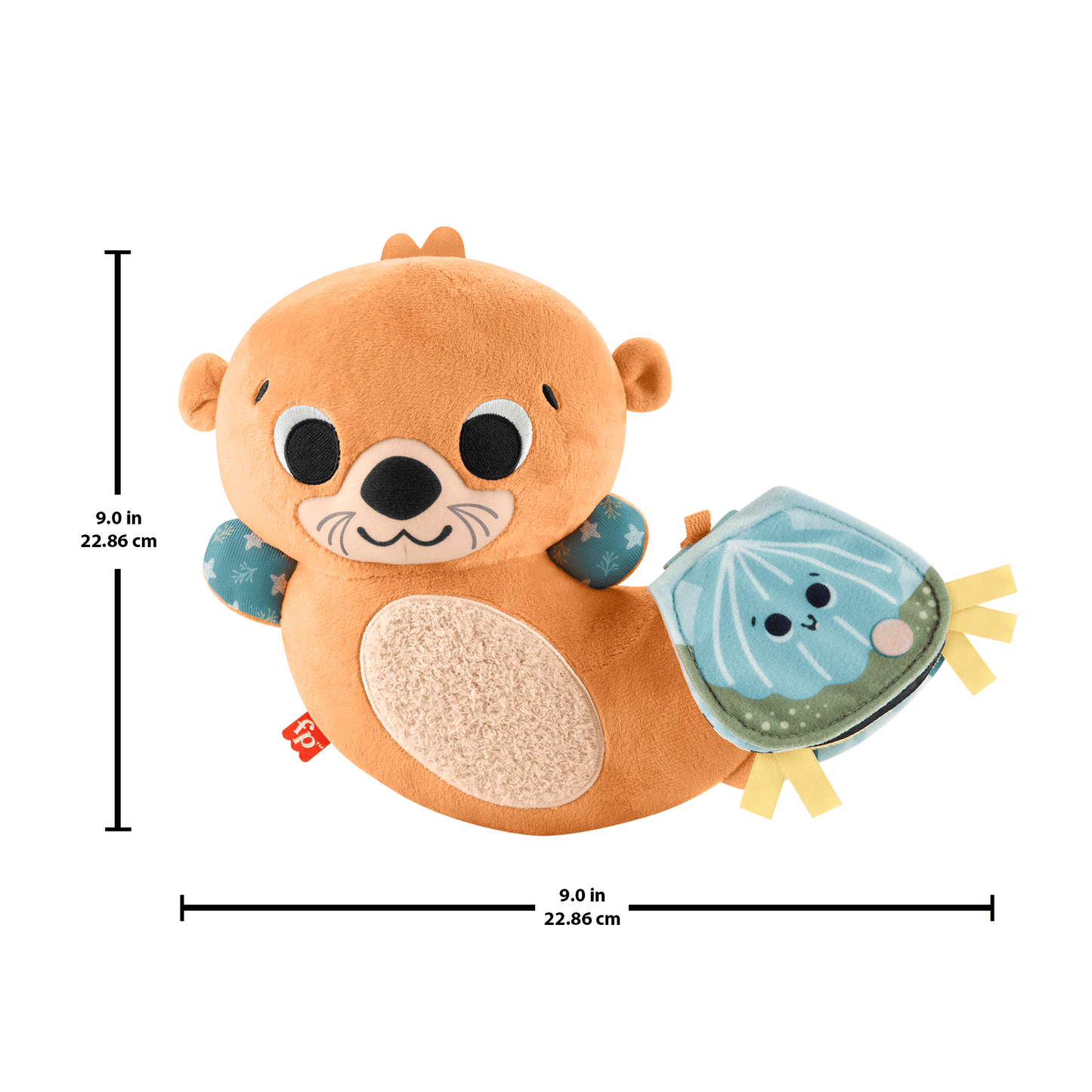 Fisher-Price 2-In-1 Rockin¡¯ Tummy Time Otter Plush Toy With Soft Book For Newborn Sensory Play