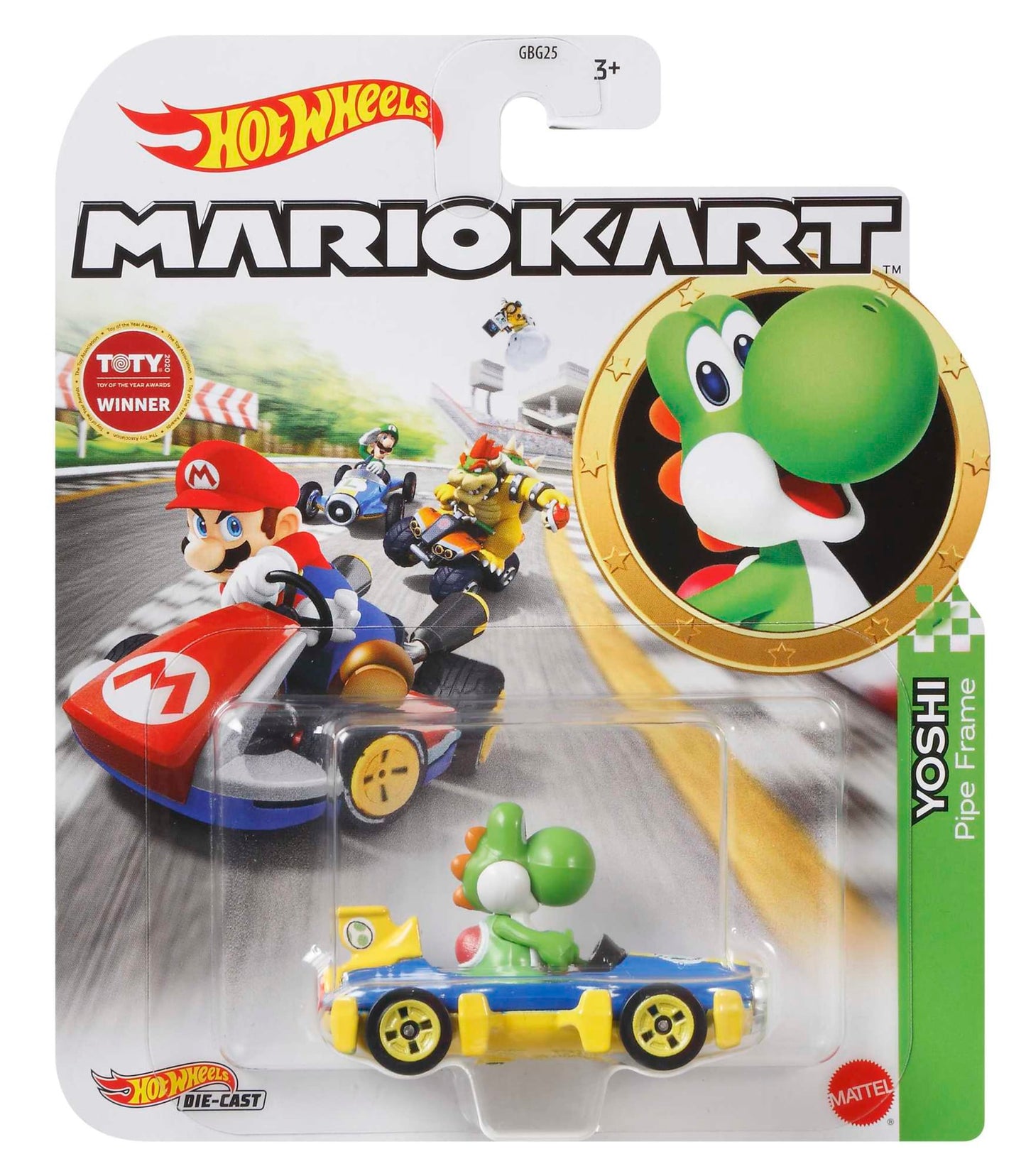 Hot Wheels Mario Kart Veh¨ªculo de Juguete Yoshi Mach 8