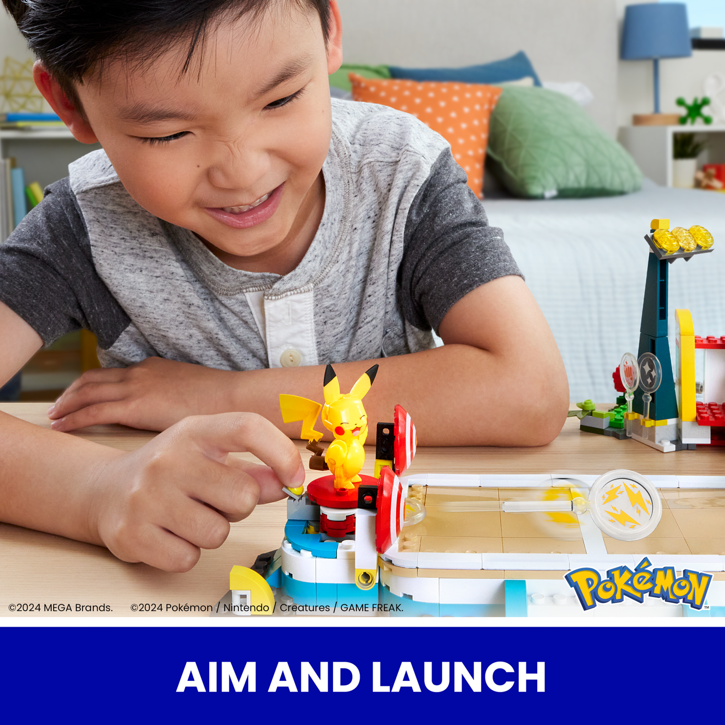 MEGA Pok¨¦mon Traning Stadium Building Toy Kit, With 5 Action Figures (1101 Pieces) For Kids