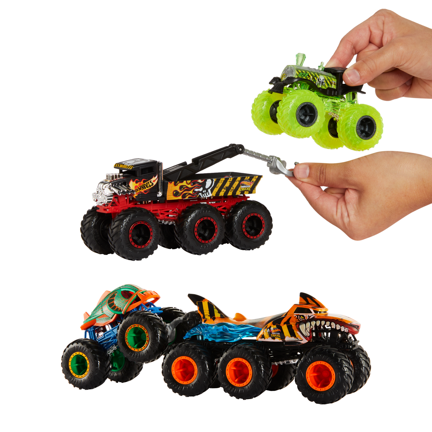 Hot Wheels Monster Trucks Ve¨ªculo de Brinquedo Caminh?es Reboque Surpresa Escala 1:64
