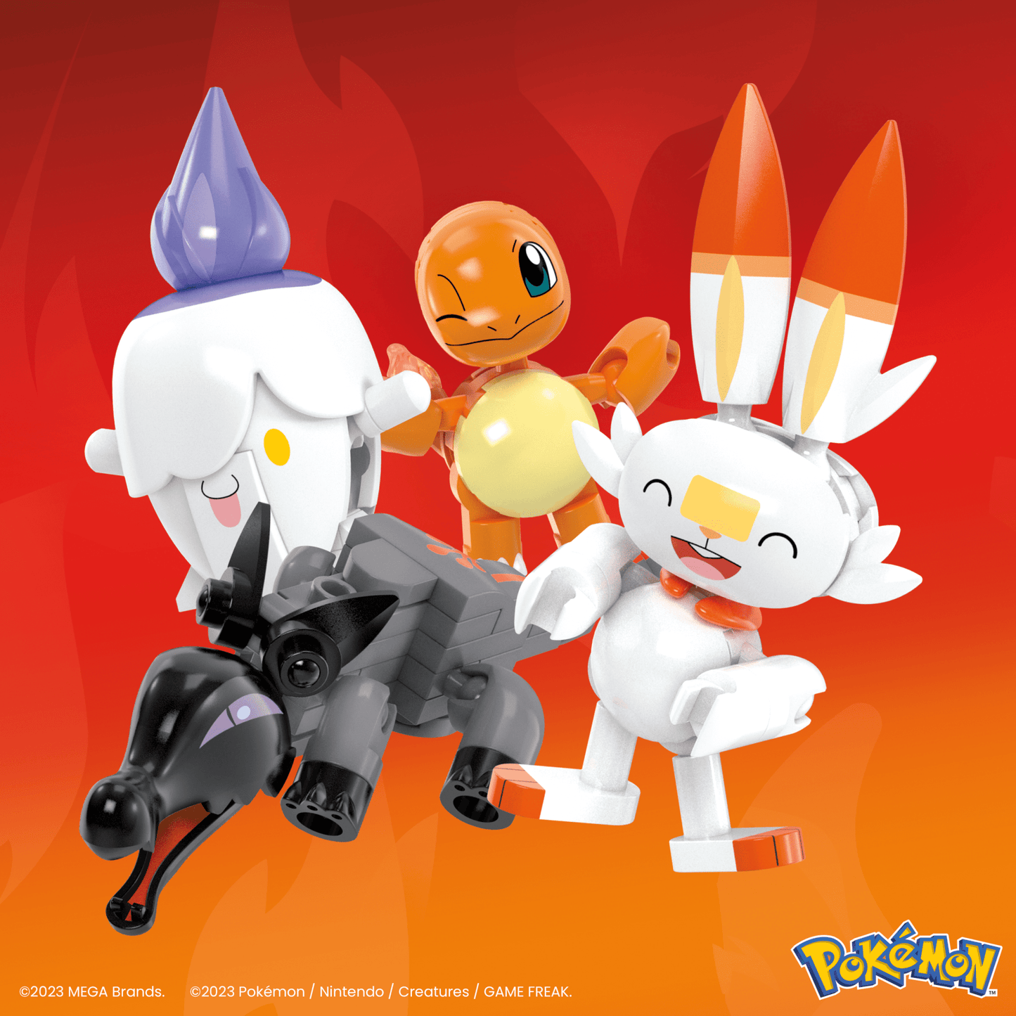 Mega  Pok¨¦mon  Figurines Articul¨¦es  ¨¦quipe de Type Feu (105 Pces)