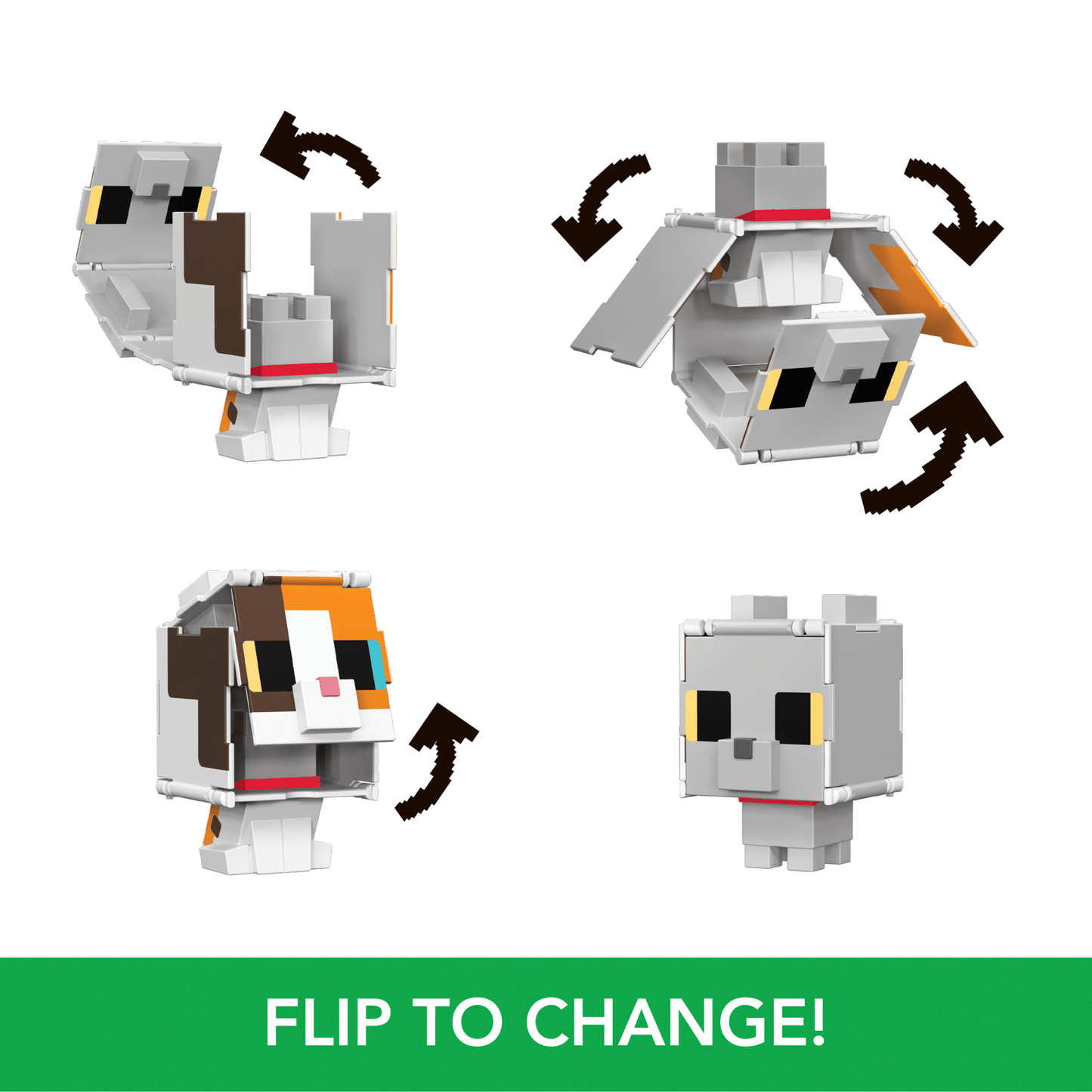 Minecraft Flippin¡¯ Figs Figures, 2-In-1 Fidget Play, 3.75-Inch Scale Collectible Toy (Characters May Vary)