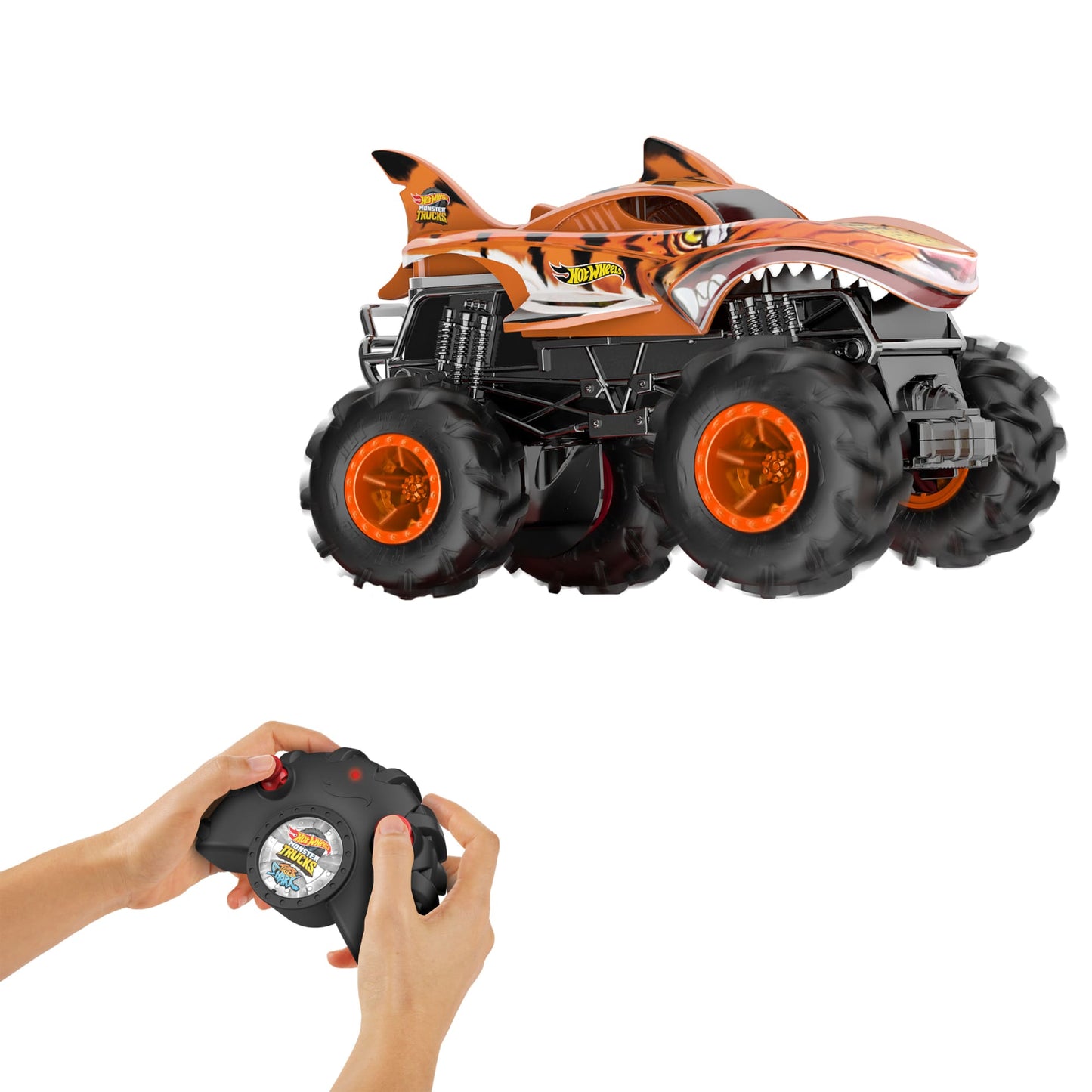Hot Wheels Monster Trucks Veh¨ªculo a Control Remoto Tiger Shark Escala 1:24
