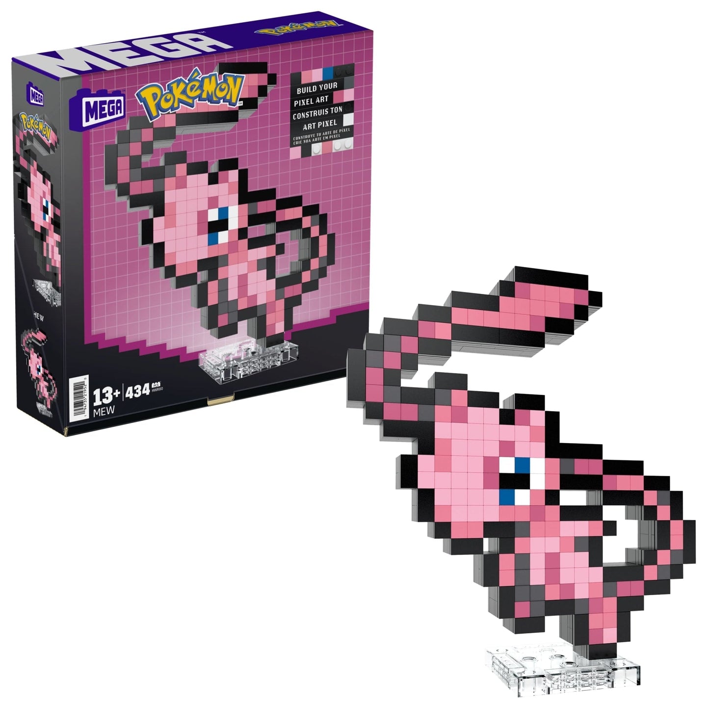 MEGA Pok¨¦mon Mew Building Toy Kit (434 Pieces) Retro Set For Collectors