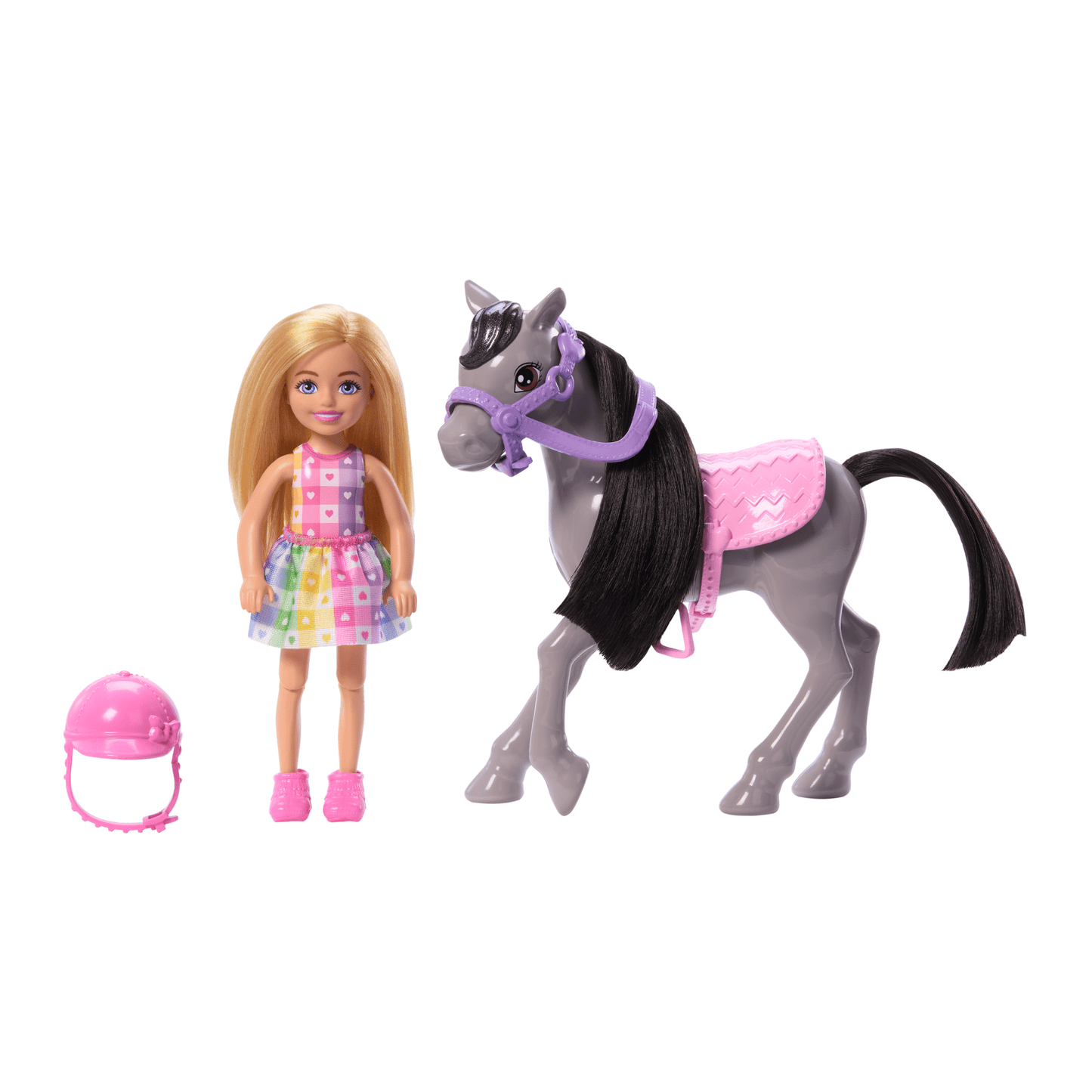 Barbie  Chelsea  Coffret  Poup¨¦e et Poney, Casque, Genoux Pliables