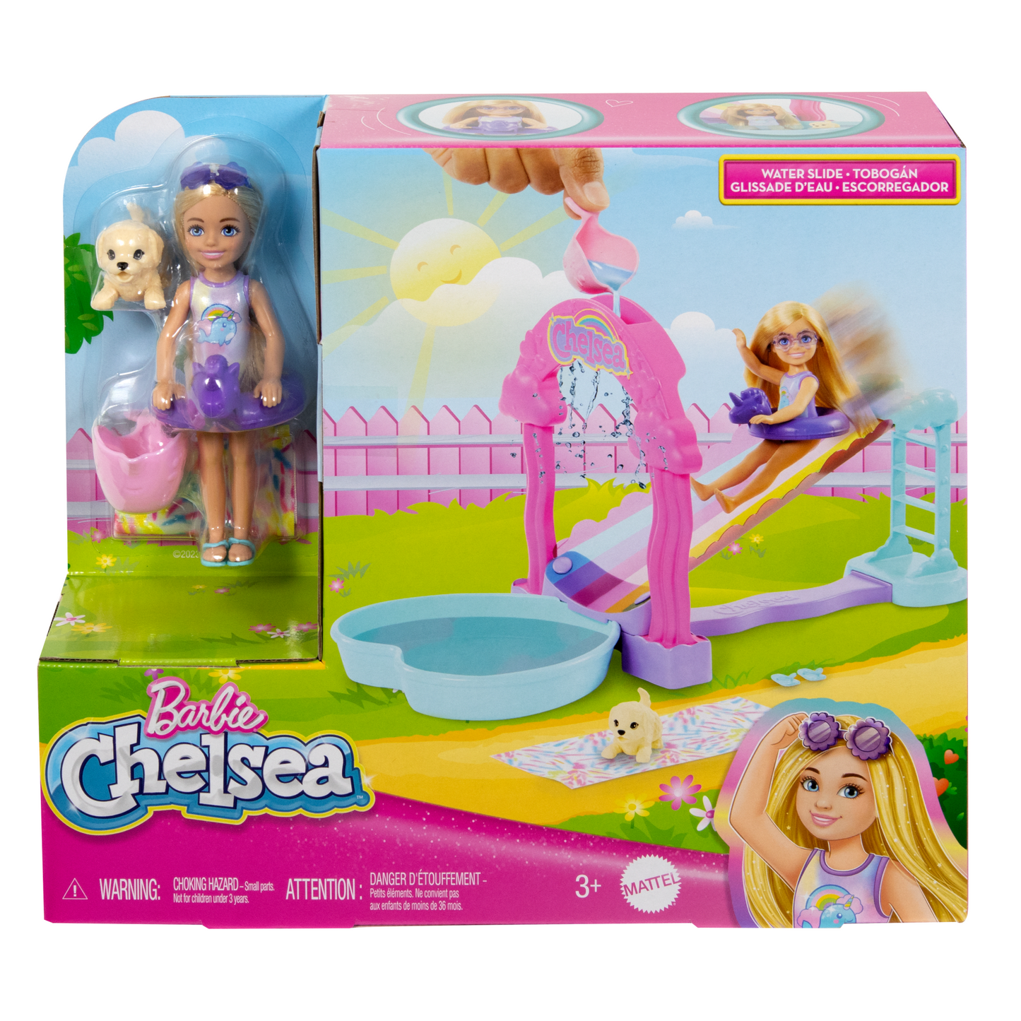 Barbie  Chelsea  Coffret de Jeu  Glissade D¡¯Eau Arc-en-Ciel