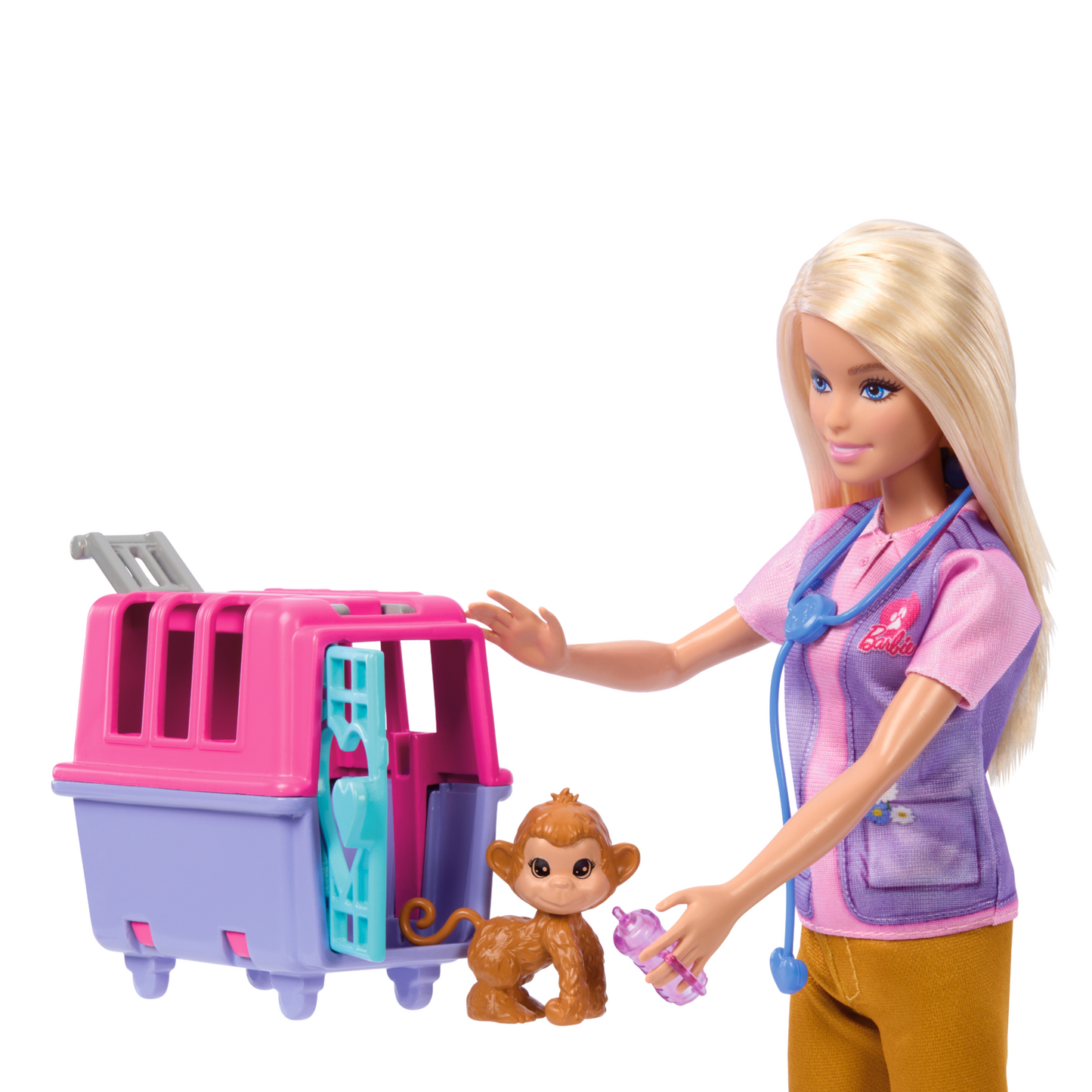 Barbie-Sauvetage D¡¯Animaux-Coffret Poup¨¦e Blonde et Accessoires