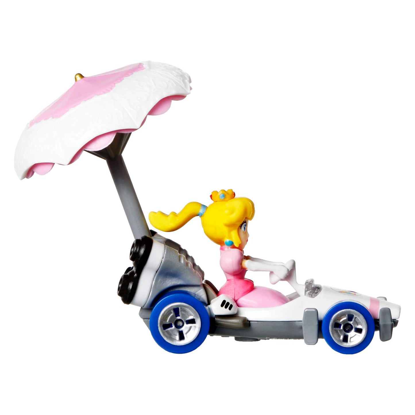 Hot Wheels Mario Kart Veh¨ªculo de Juguete Princesa Peach B-Dasher con Peach Parasol