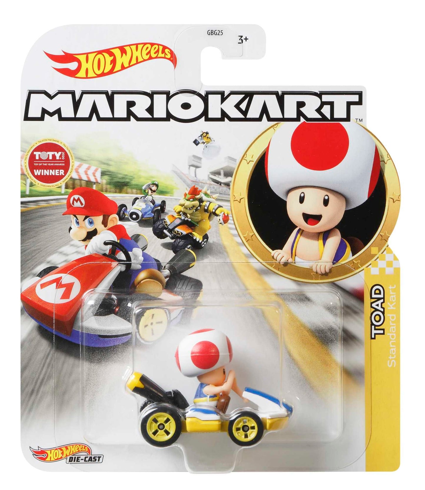 Hot Wheels Mario Kart Veh¨ªculo de Juguete Toad Est¨¢ndar Kart