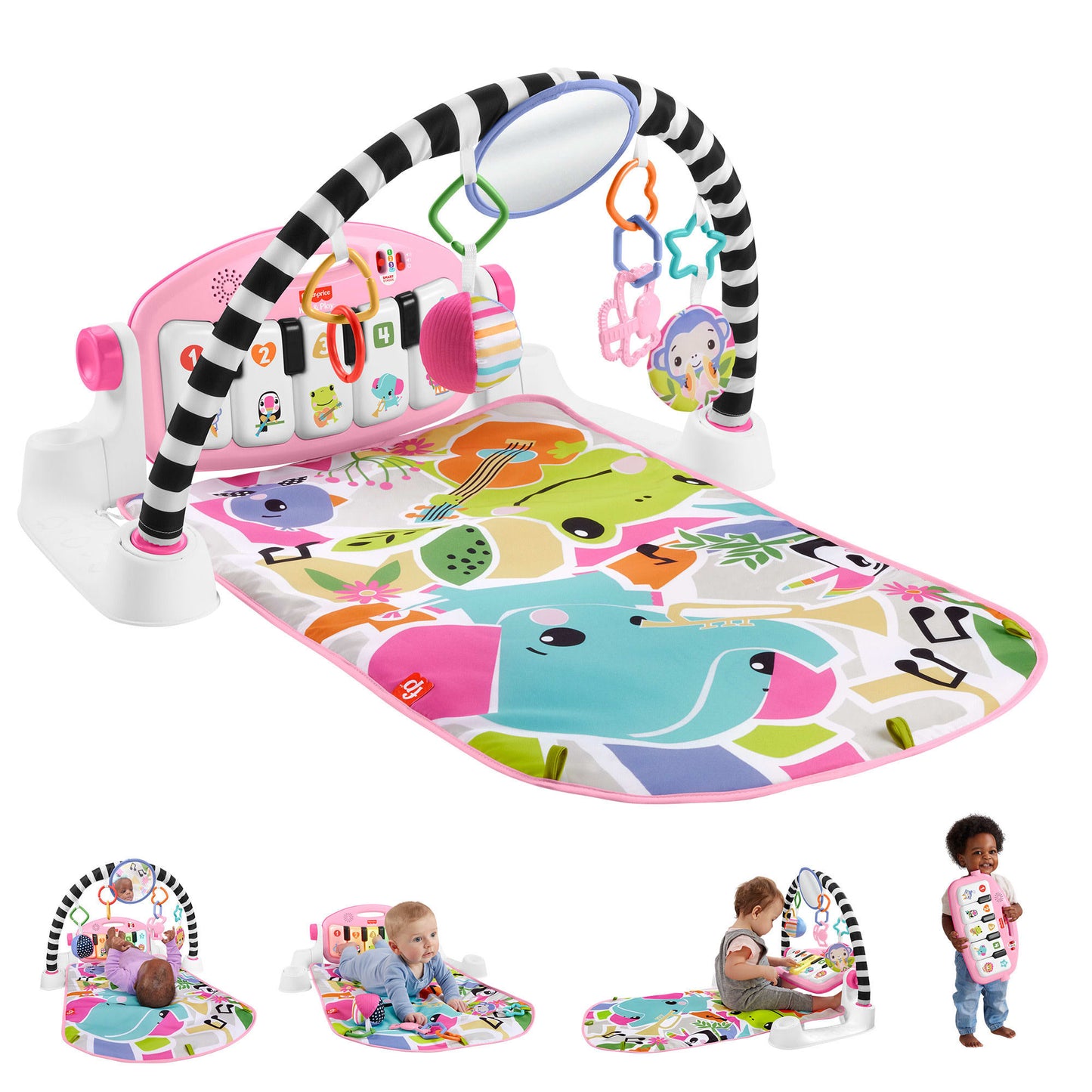 Fisher-Price  Tapis Piano Lumi¨¨res et Apprentissage, Pour B¨¦b¨¦, Rose